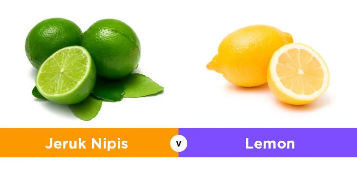 perbedaan warna lime dan lemon