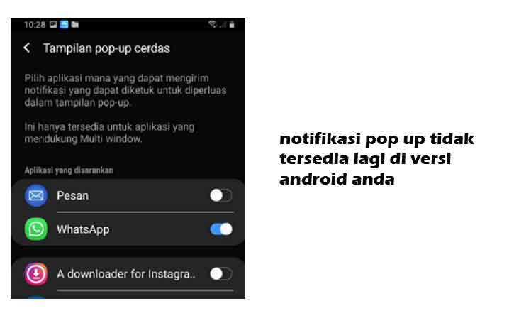 Notifikasi Pop Up Tidak Tersedia Lagi di Versi Android Anda